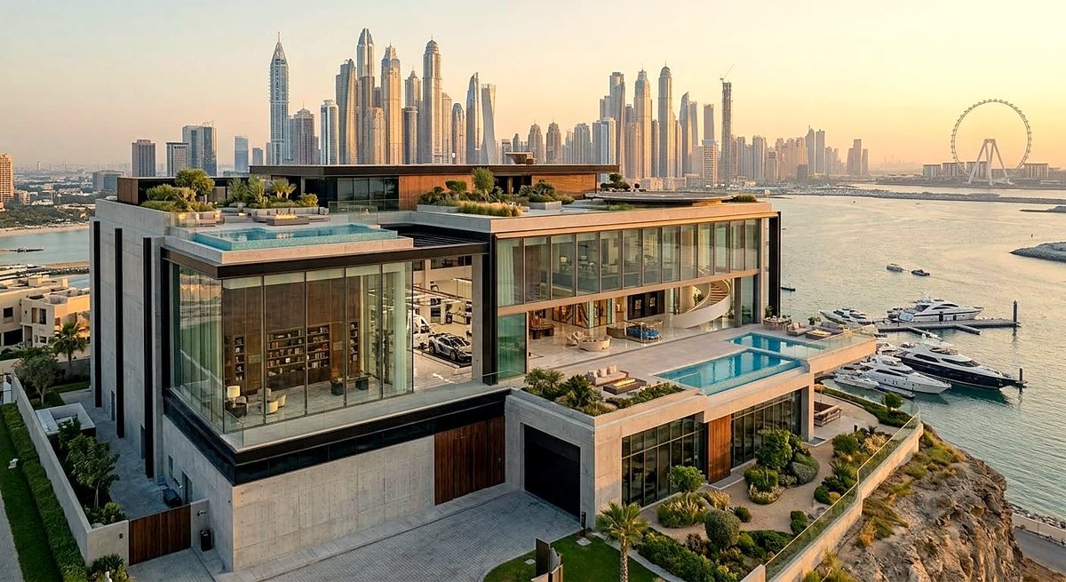 Waterfront prime asset at golden hour with the city skyline behind